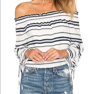 Lovers + Friends 💙🤍 striped crop